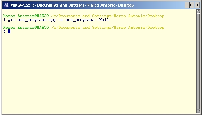 Executando código em C com terminal do windows 